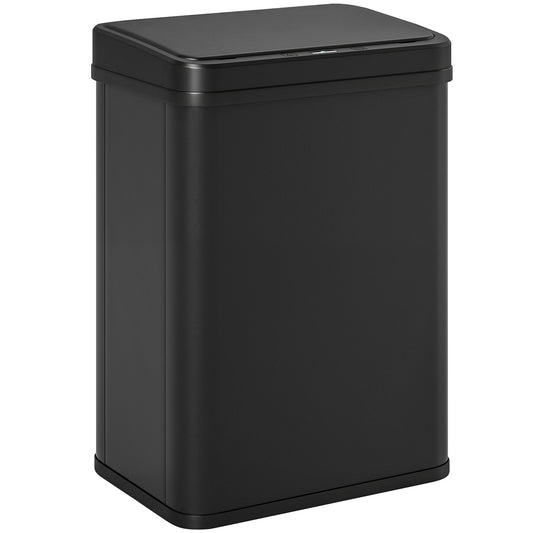 Photo of HOMCOM 40L Sensor Bin with Soft-Close Lid, Stainless Steel Automatic Touchless Motion Sensor Kitchen Bin, Black in Black colour on a white background