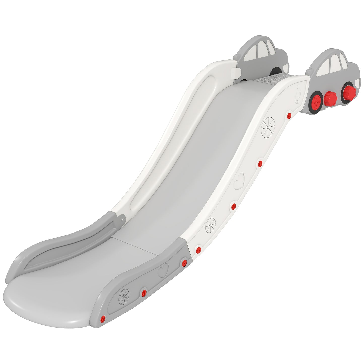 Photo of AIYAPLAY Kids Slide for Bed, Sofa, with Extended Length, Easy to assemble and Store, Grey in Grey colour on a white background