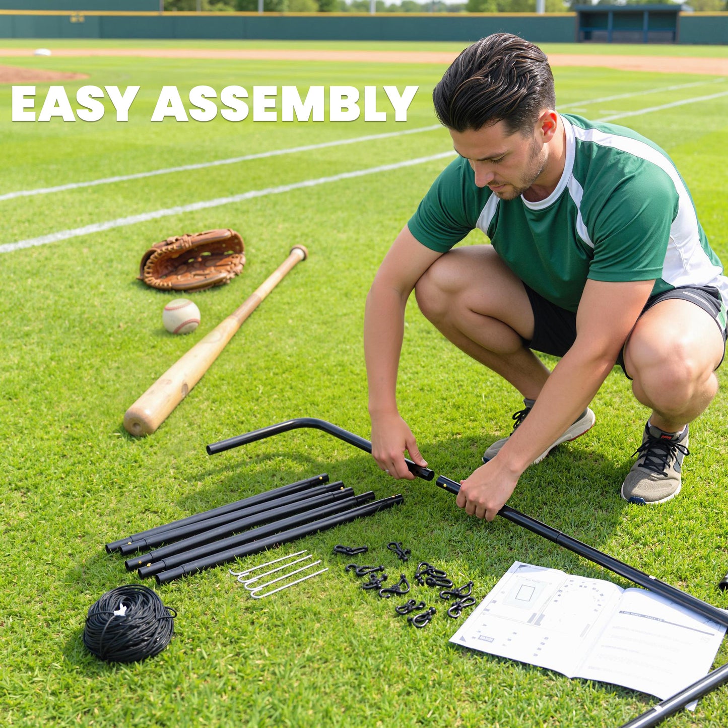 HOMCOM Baseball Rebounder Net Teens Adults Game Spot Softball Training Aid Practise Target Strike Shot Goal Play