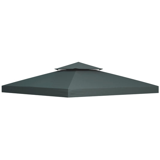 Photo of Outsunny Gazebo Roof Replacement, for 3 x 3(m) Frames - Grey in Grey colour on a white background