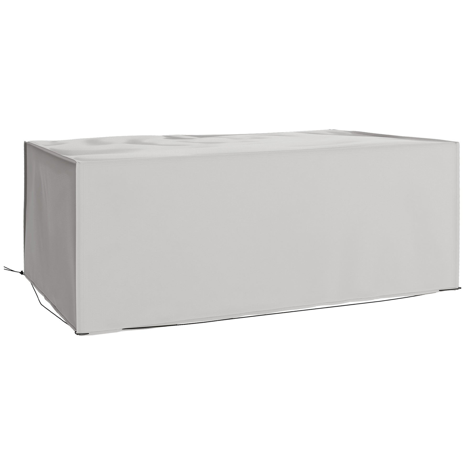 Photo of Outsunny Outdoor Garden Furniture Cover Waterproof, Anti-UV 600D Heavy Duty Oxford Fabric Patio Furniture Cover for Rectangular Sofa Table Set, Grey, 210 x 140 x 80 cm in cm colour on a white background