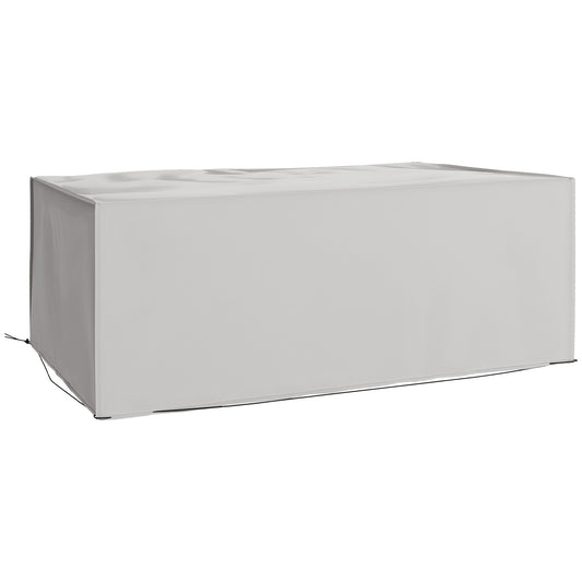 Photo of Outsunny Outdoor Garden Furniture Cover Waterproof, Anti-UV 600D Heavy Duty Oxford Fabric Patio Furniture Cover for Rectangular Sofa Table Set, Grey, 210 x 140 x 80 cm in cm colour on a white background