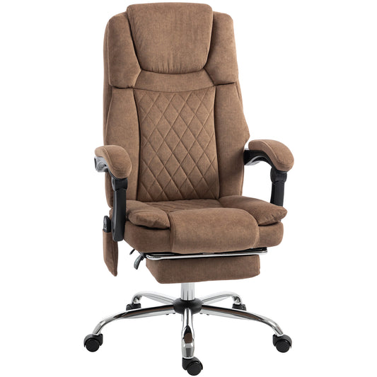 Photo of HOMCOM Office Chair with 6-Point Vibration Massage and Heat, Executive Computer Desk Chair with High Back, Reclining, Brown in Brown colour on a white background