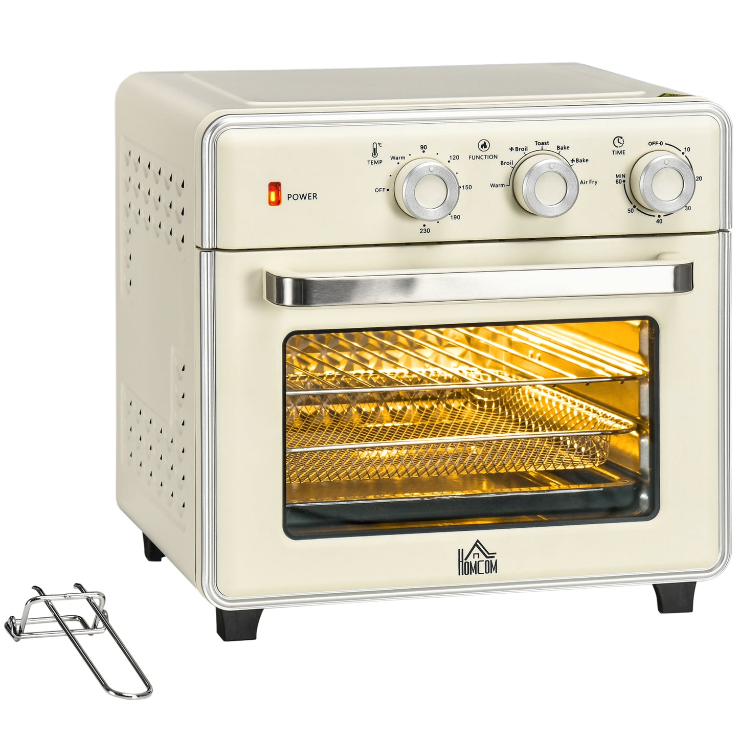 Photo of HOMCOM 20L 90-230°C Mini Electric Oven - Cream in Cream colour on a white background