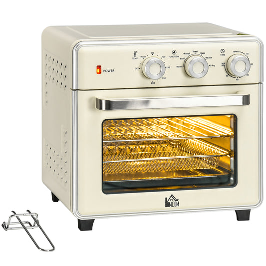 Photo of HOMCOM 20L 90-230°C Mini Electric Oven - Cream in Cream colour on a white background