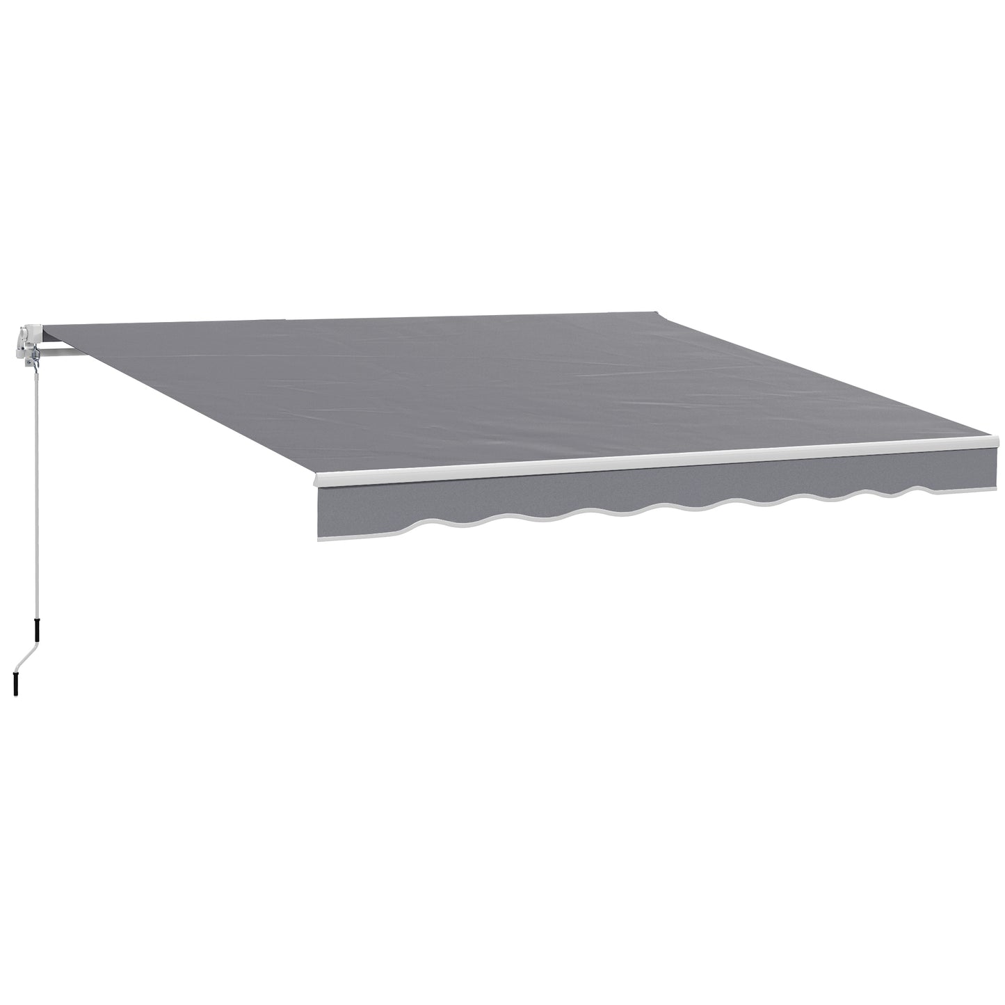 Photo of Outsunny 2 x 2.5m Manual Retractable Awning - Dark Grey in Grey colour on a white background