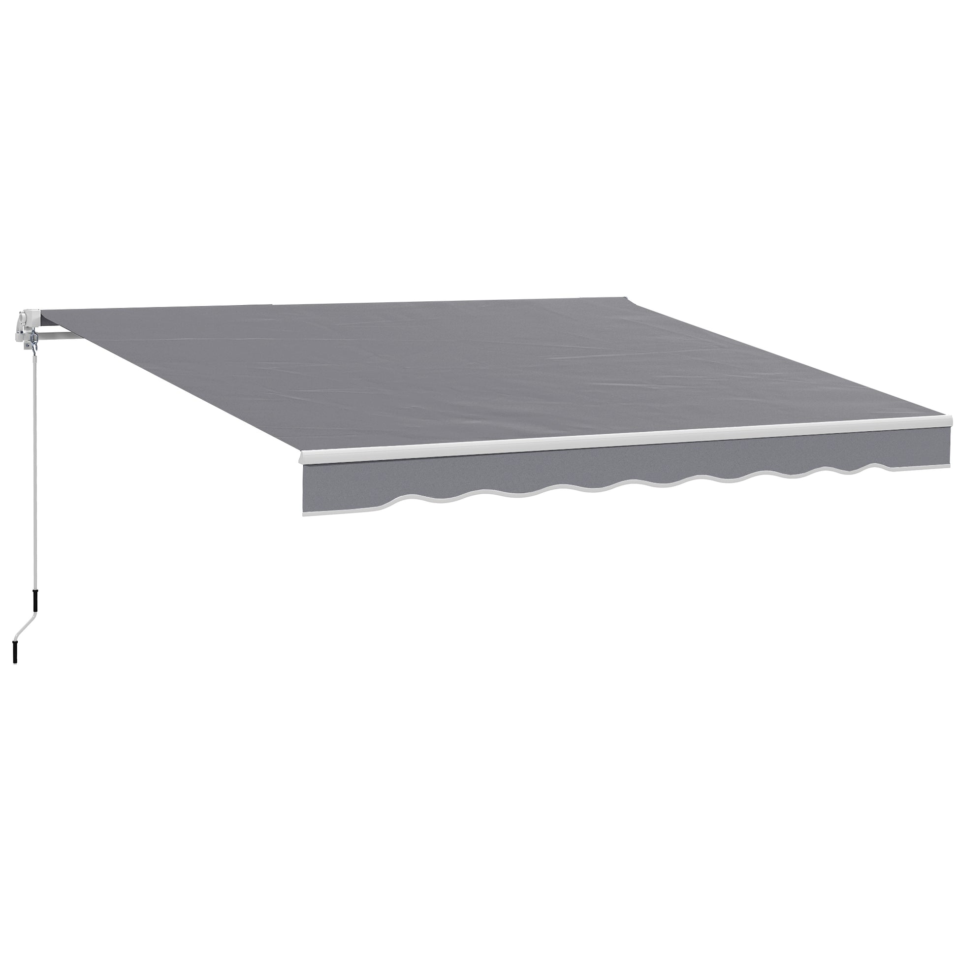 Photo of Outsunny 2 x 2.5m Manual Retractable Awning - Dark Grey in Grey colour on a white background