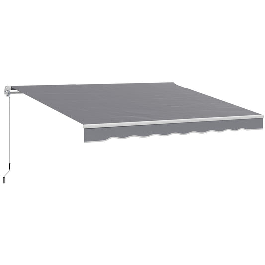 Photo of Outsunny 2 x 2.5m Manual Retractable Awning - Dark Grey in Grey colour on a white background
