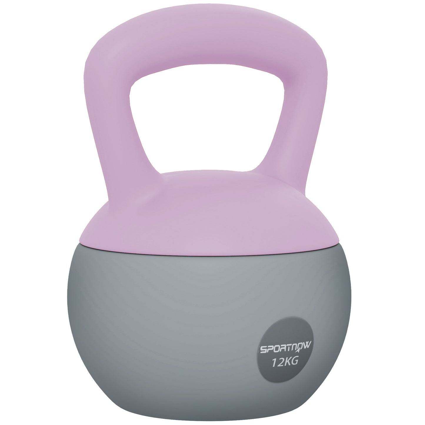 Photo of SPORTNOW 12KG Soft Kettlebell, Kettlebell with Non-Slip Handle for Home Gym, Weight Lifting, Strength Training, Purple/Grey in Purple/Grey colour on a white background