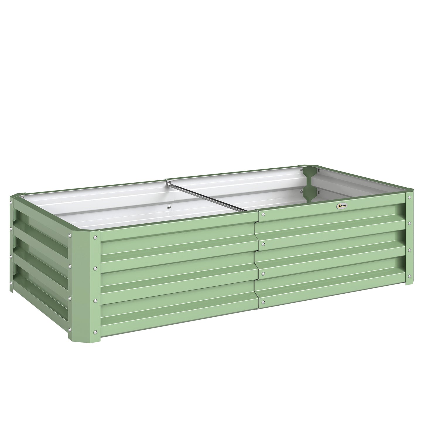 Photo of Outsunny Raised Beds for Garden, Galvanised Outdoor Planters, for Herbs and Vegetables, Use for Patio, Garden, Balcony in Balcony colour on a white background