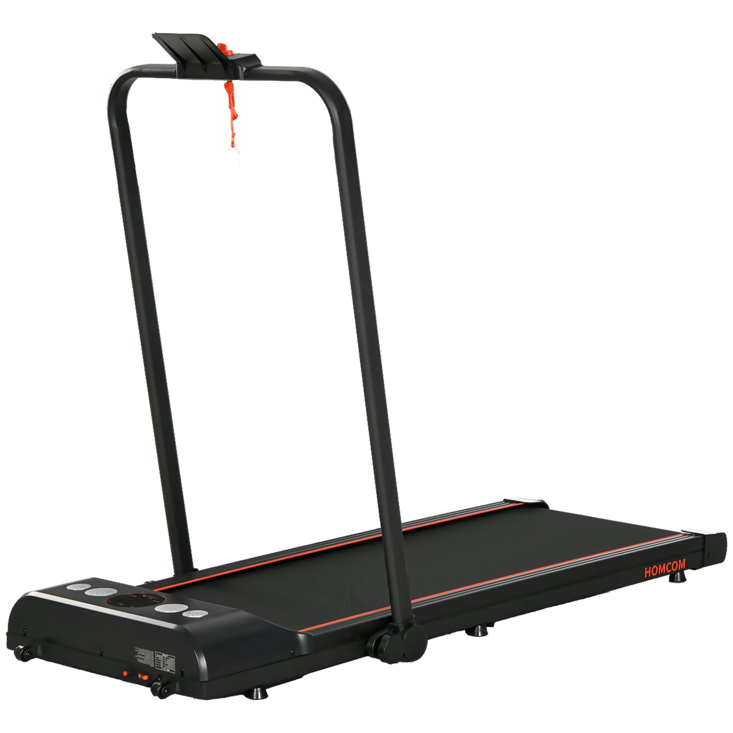 Photo of HOMCOM Foldable Walking Treadmill, with LED Display and Wheels, for Home, Office, Gym, Red in Red colour on a white background