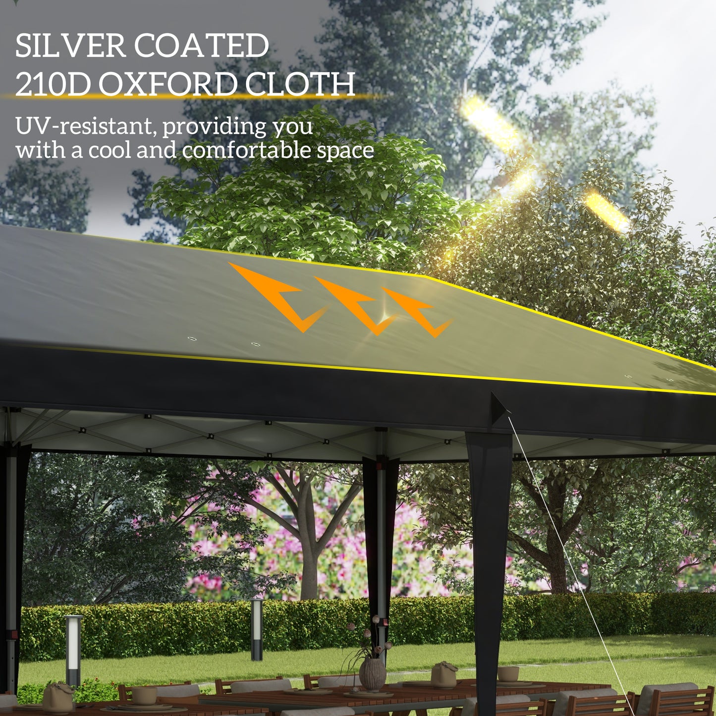 Outsunny Pop Up Gazebo 3 x 6m, Foldable Canopy Tent, Height Adjustable Wedding Awning Canopy w/ Carrying Bag, Black