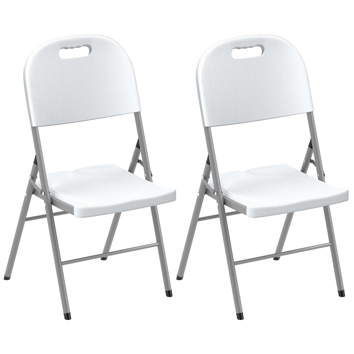 Photo of Outsunny Set of Two Foldable Outdoor Chairs - White in White colour on a white background