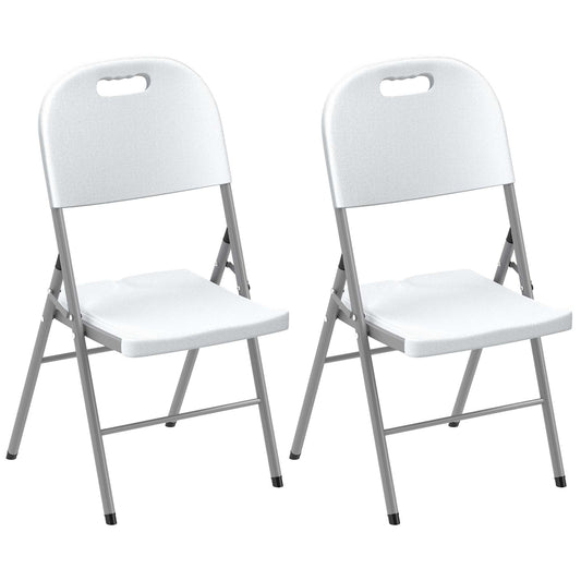 Photo of Outsunny Set of Two Foldable Outdoor Chairs - White in White colour on a white background