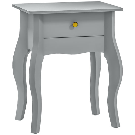 Photo of HOMCOM French Style Side Table with Drawer - Grey in Grey colour on a white background