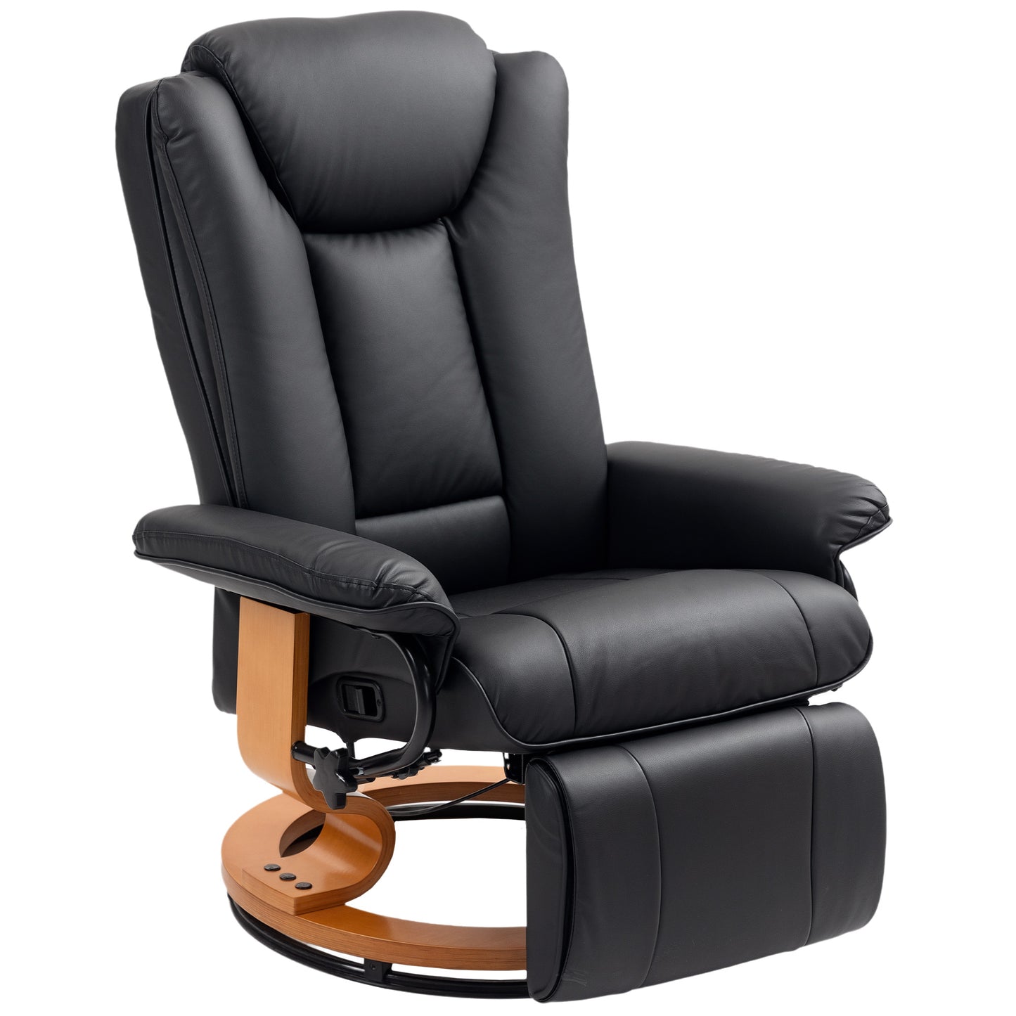 Photo of HOMCOM Faux Leather Recliner Chair - Black in Black colour on a white background