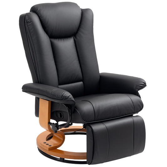 Photo of HOMCOM Faux Leather Recliner Chair - Black in Black colour on a white background