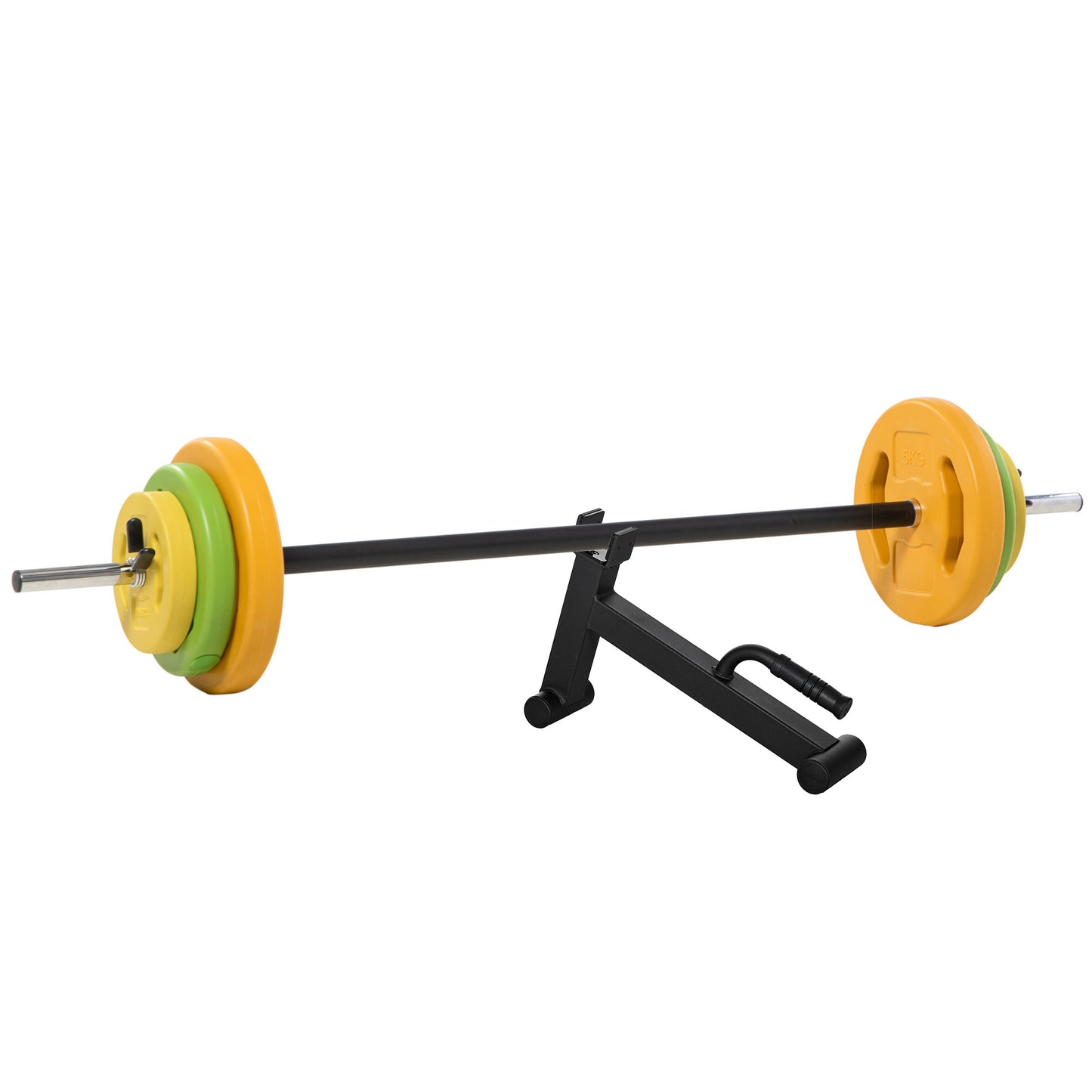 Photo of HOMCOM 20kg Adjustable Barbell Weights Set with Barbell Jack, Adjustable Weights Set with Non-slip Handle and Fixing Clip, for Home Gym Strength Training in Training colour on a white background