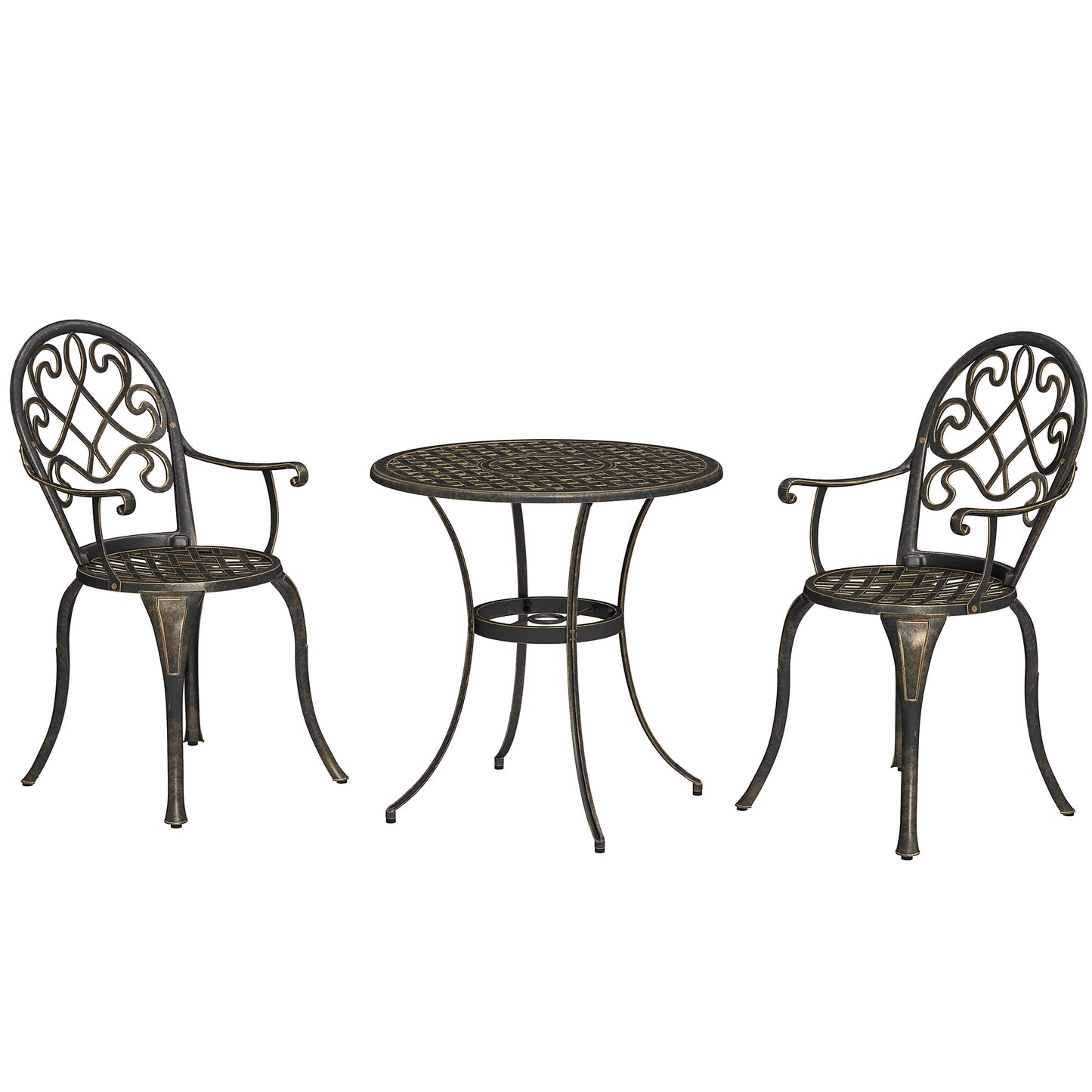 Photo of Outsunny Three-Piece Elegant Aluminium Garden Set - Bronze Tone in Tone colour on a white background