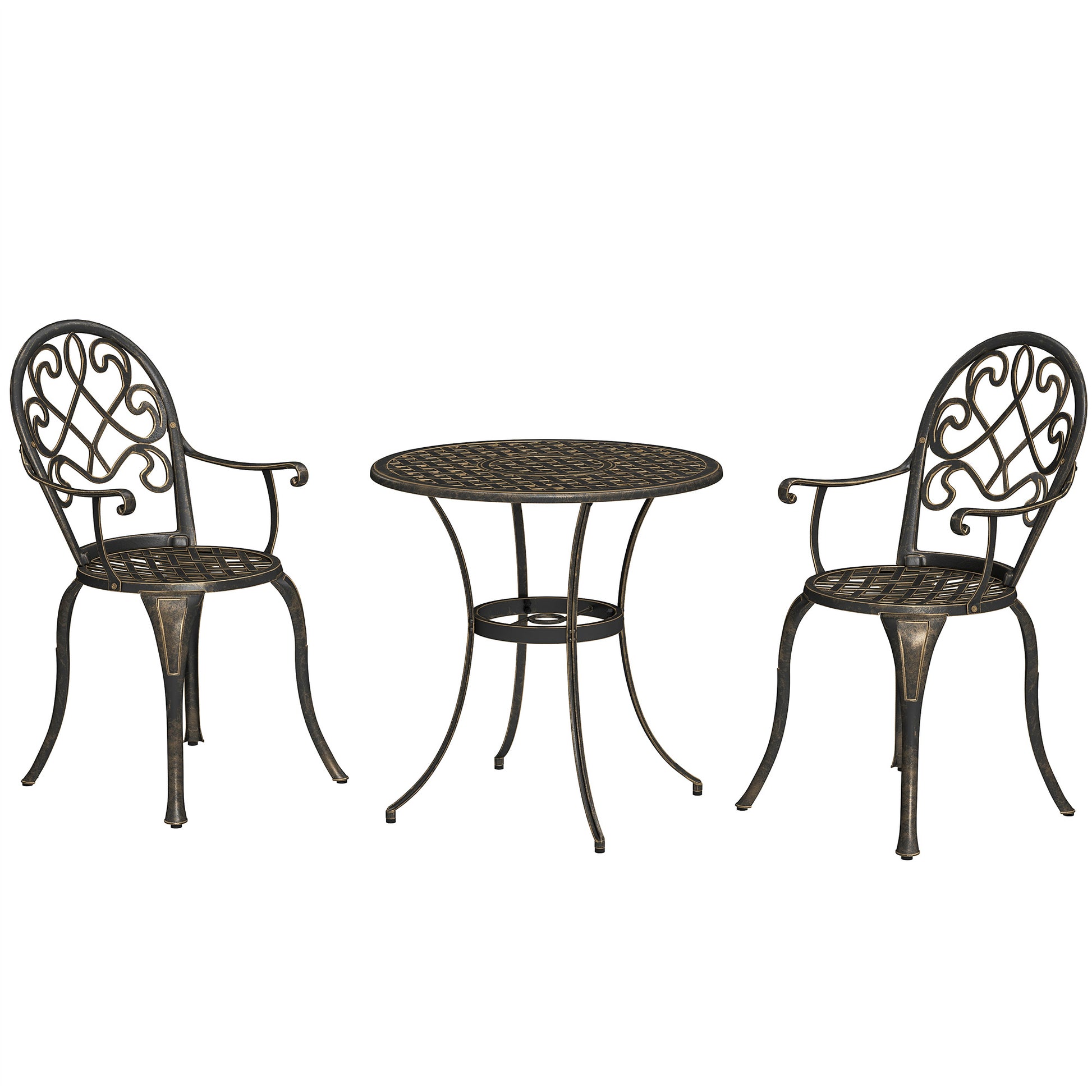Photo of Outsunny Three-Piece Elegant Aluminium Garden Set - Bronze Tone in Tone colour on a white background