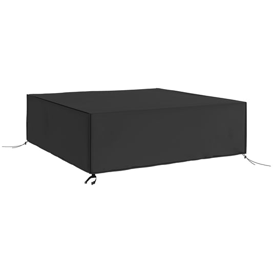 Photo of Outsunny Large Patio Garden Furniture Set Cover 600D Oxford Square Waterproof, 230 x 230 x 70 cm, Black in Black colour on a white background