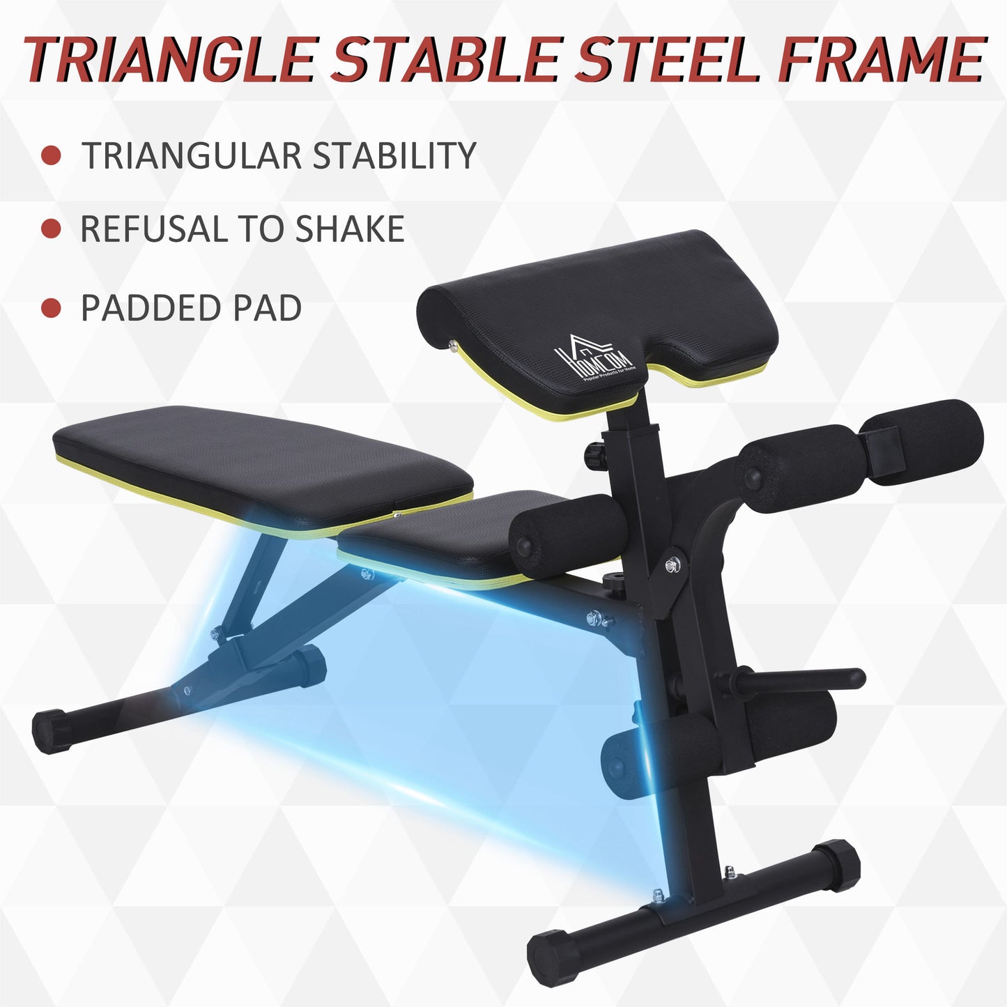 HOMCOM PVC Upholstered Steel Sit-Up/Dumbbell Duo Bench Black