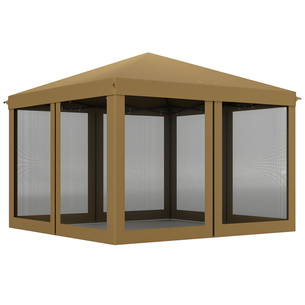Outsunny khaki pop-up gazebo with removable mesh sidewalls