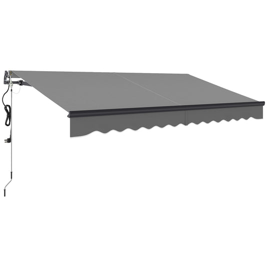 Photo of Outsunny 3.5 x 3m Electric/Manual Awning, with Remote - Dark Grey in Grey colour on a white background