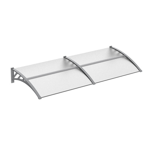 Photo of Outsunny Front Door Canopy Outdoor Awning Aluminium Rigid Plastic Polycarbonate Rain Shelter UV Water Rain Resistant 196 x 75cm Clear in Clear colour on a white background