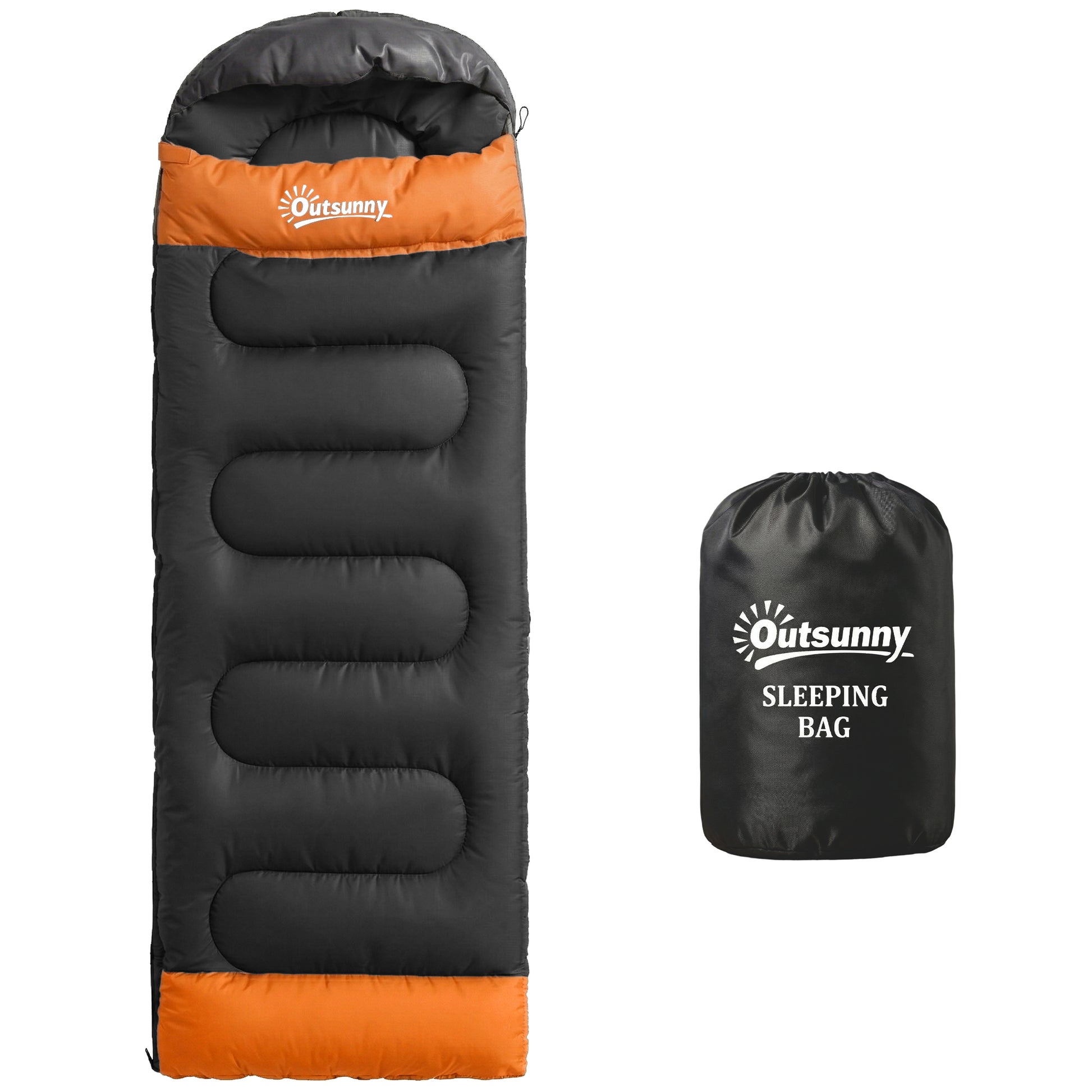 Photo of Outsunny Sleeping Bag for Adults, Lightweight & Compact Sleeping Bag, 3 Seasons, Grey in Grey colour on a white background