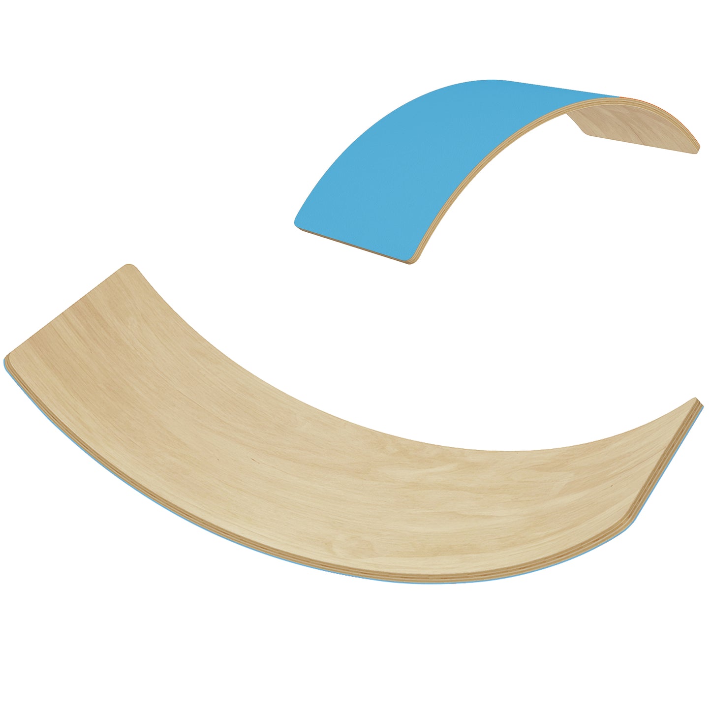 Photo of AIYAPLAY Wooden Balance Board for Kids, Wobble Board with Silent Felt for Sensory Play, Blue in Blue colour on a white background